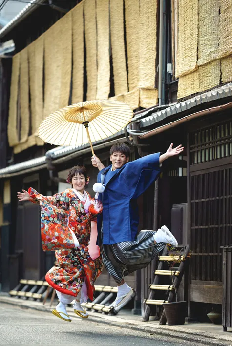 京都で人気のロケーションスポットで撮影